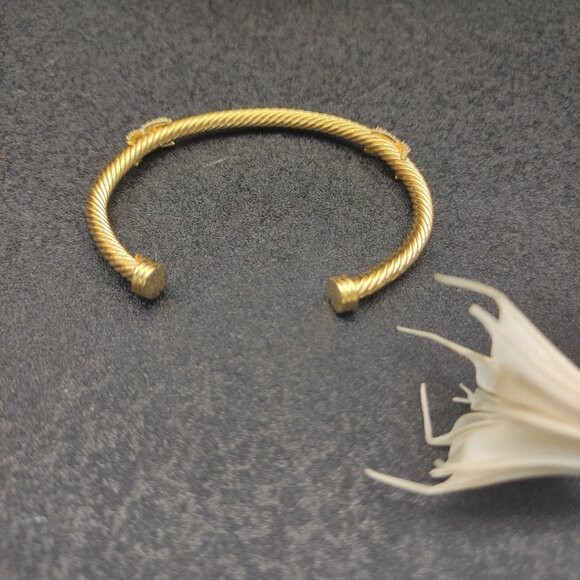 4mm 14K Gold Plated Full Diamond Double X Bracelet DYSZ-176 - Picture 4 of 5